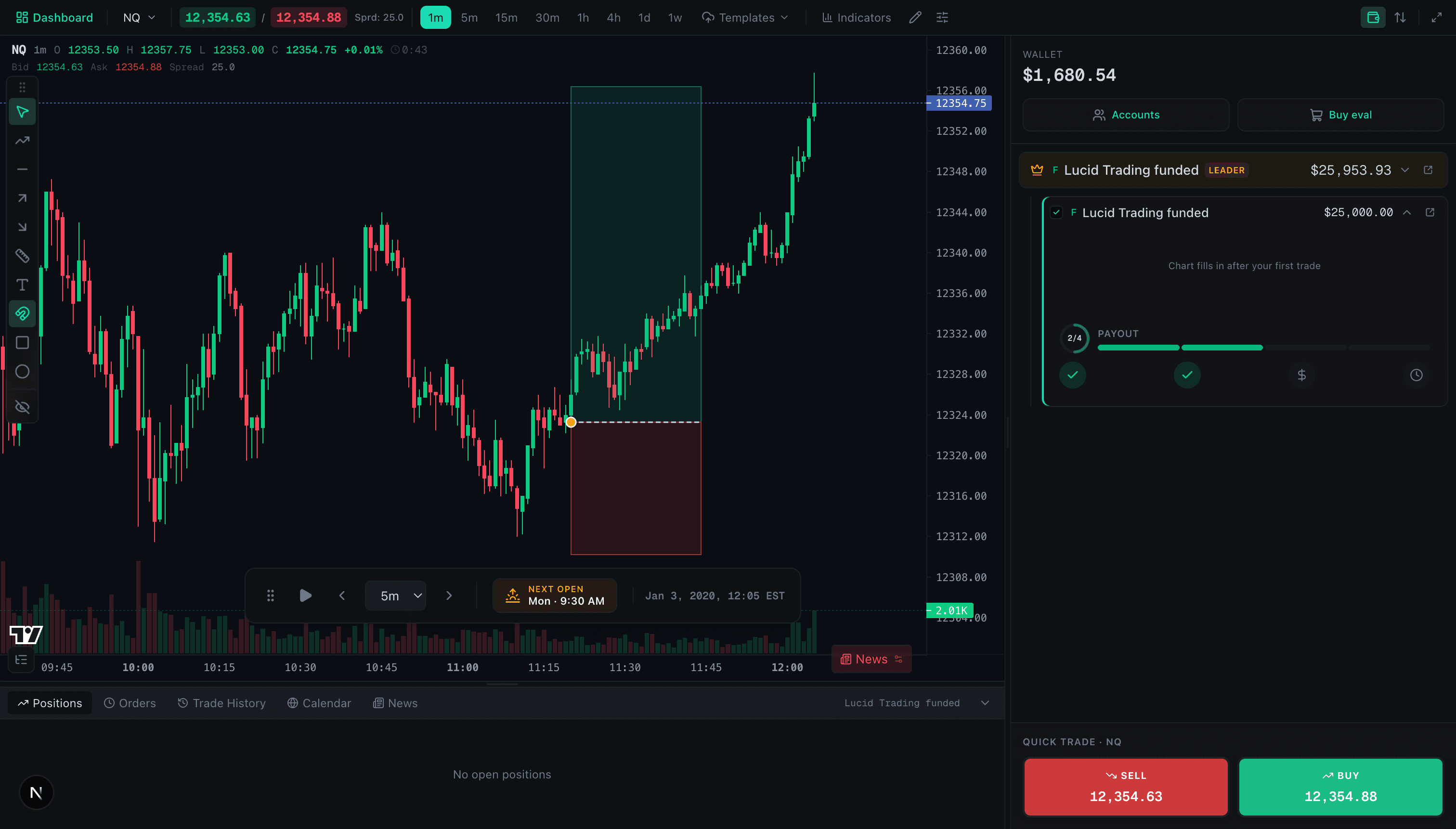 FundedRoster prop firm trading simulator